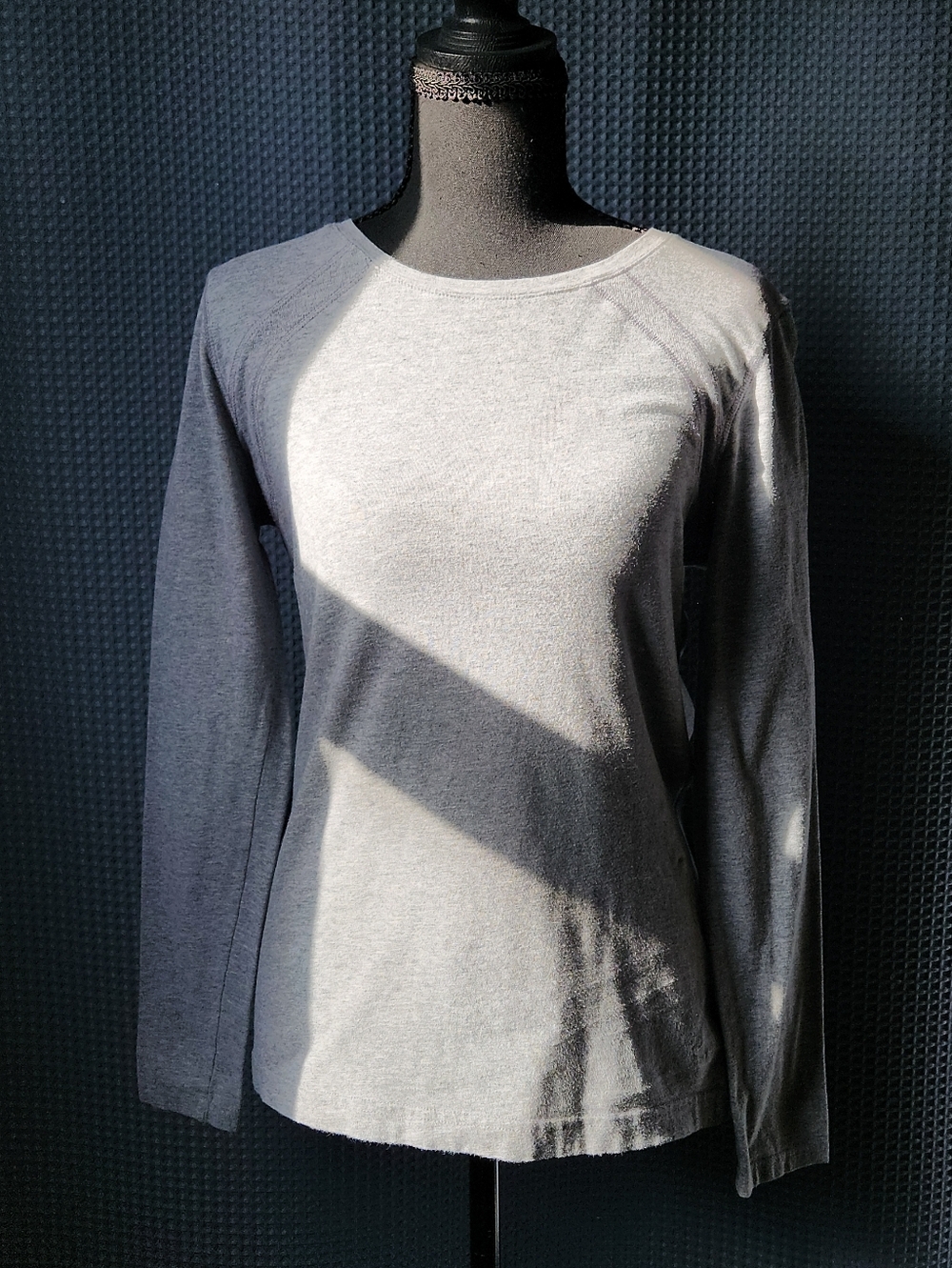 Grey Long-Sleeve Exercise Top